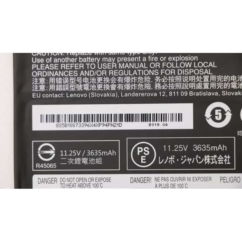 Batterij Lenovo 42Wh lithium-ion 5B10S73396 — interne laptopvervanging, 42 Wh capaciteit