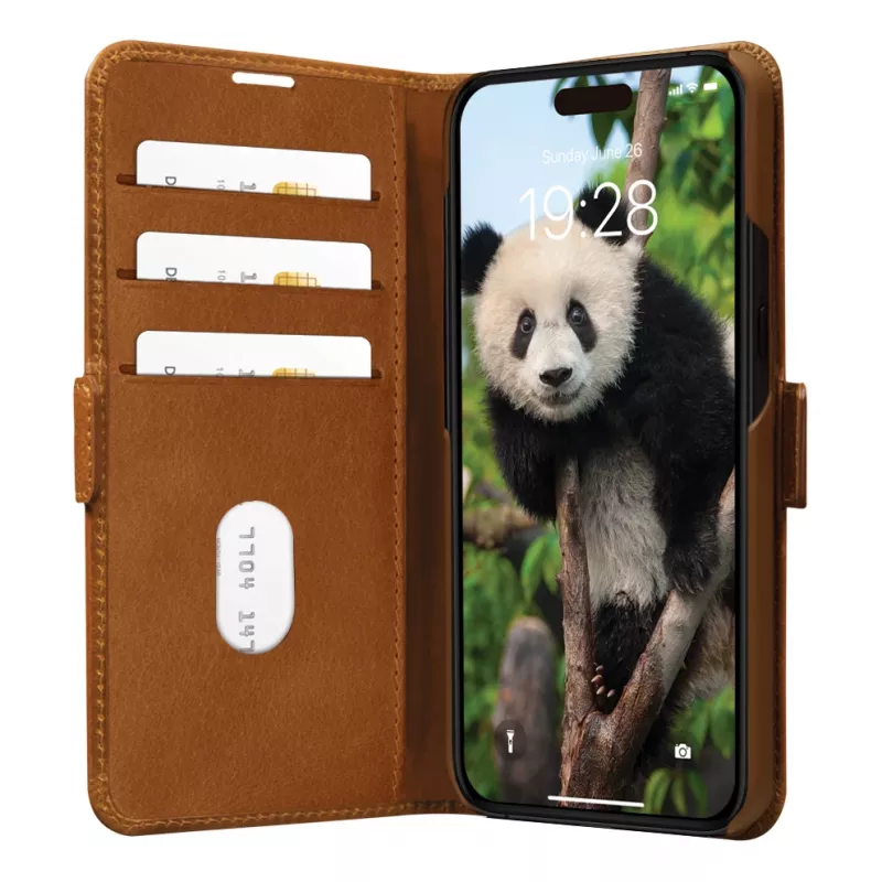 dbramante1928 Copenhagen – iPhone 15 Plus – Tan, folio, Apple, iPhone 15 Plus, bruin