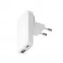 d bramante dbramante1928 Pro EU/US slanke oplader — USB-C 20 W + USB-A 18 W, wit, AC voor binnen