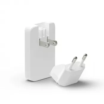 d bramante dbramante1928 Pro EU/US slanke oplader — USB-C 20 W + USB-A 18 W, wit, AC voor binnen
