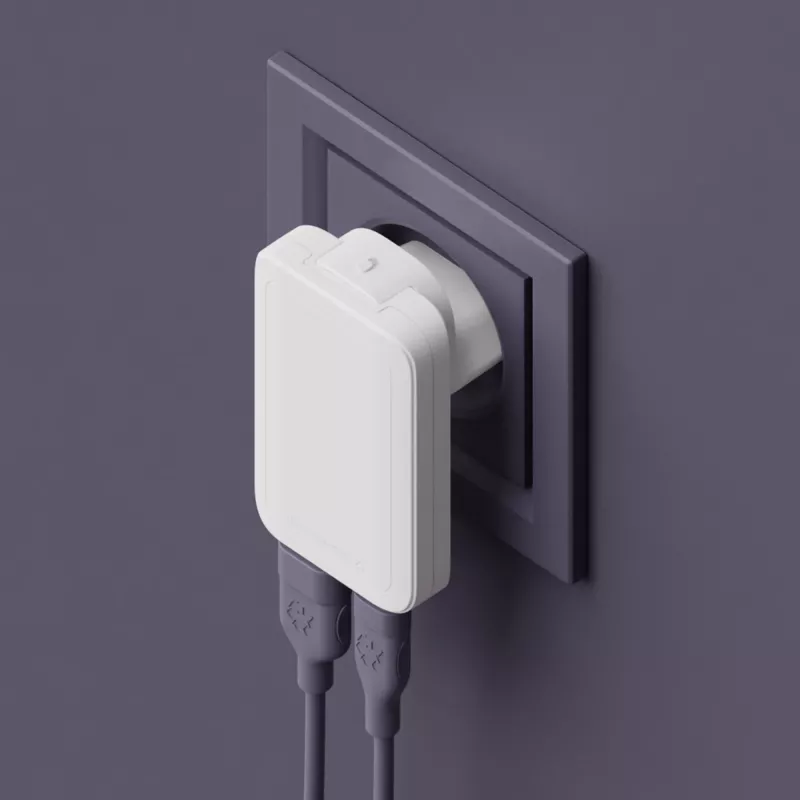 d bramante dbramante1928 Pro EU/US slanke oplader — USB-C 20 W + USB-A 18 W, wit, AC voor binnen
