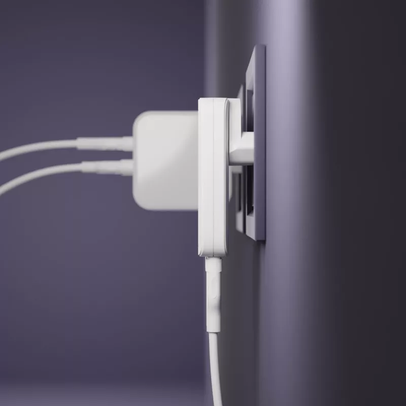 d bramante dbramante1928 Pro EU/US slanke oplader — USB-C 20 W + USB-A 18 W, wit, AC voor binnen