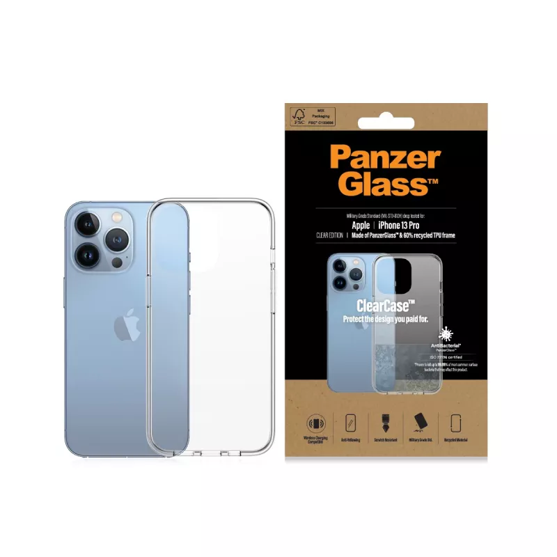 PanzerGlass ® ClearCase iPhone 13 Pro, hoesje, Apple, Apple - iPhone 13 Pro, transparant