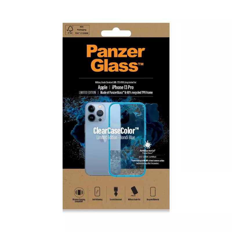 Hoes PanzerGlass ClearCaseColor iPhone 13 Pro Bondie Blue