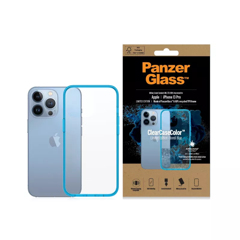 Hoes PanzerGlass ClearCaseColor iPhone 13 Pro Bondie Blue