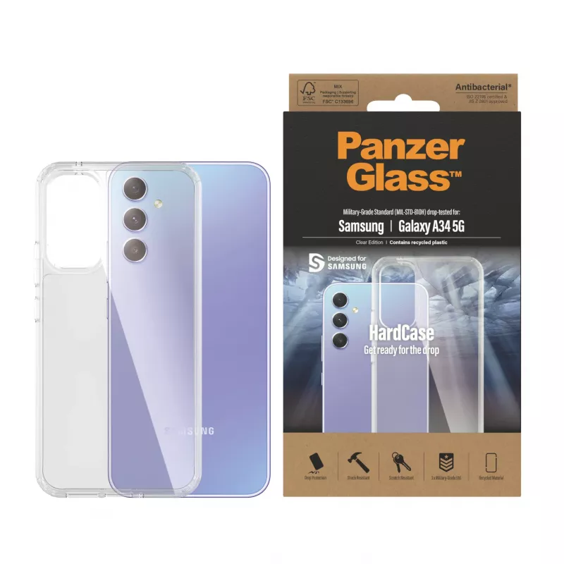 PanzerGlass ® HardCase transparant Samsung Galaxy A34 5G, hoes, Samsung, Samsung - Galaxy A34 5G, transparant