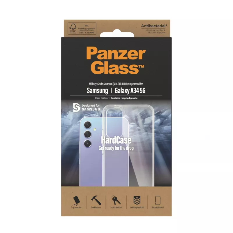PanzerGlass ® HardCase transparant Samsung Galaxy A34 5G, hoes, Samsung, Samsung - Galaxy A34 5G, transparant