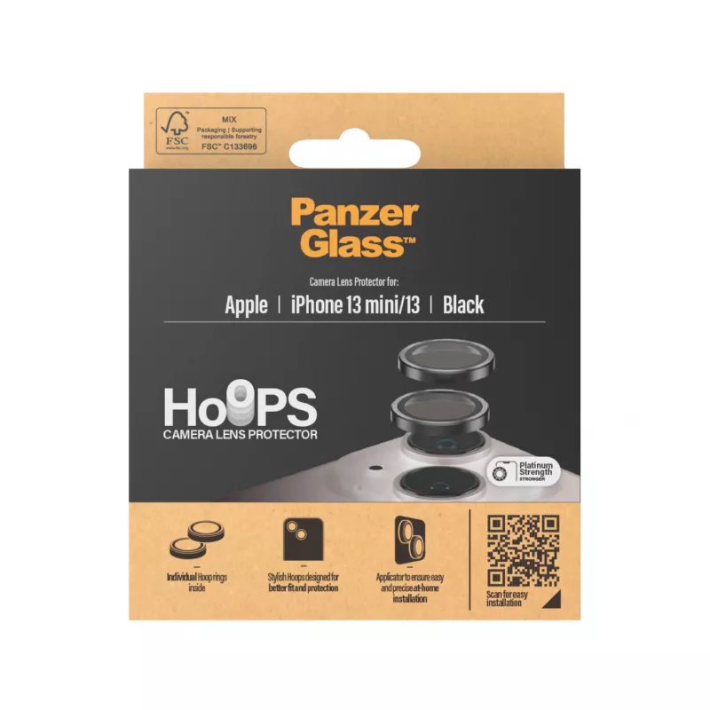 PanzerGlass Hoops cameralensbescherming iPhone 13 mini 13 zwart krasvast