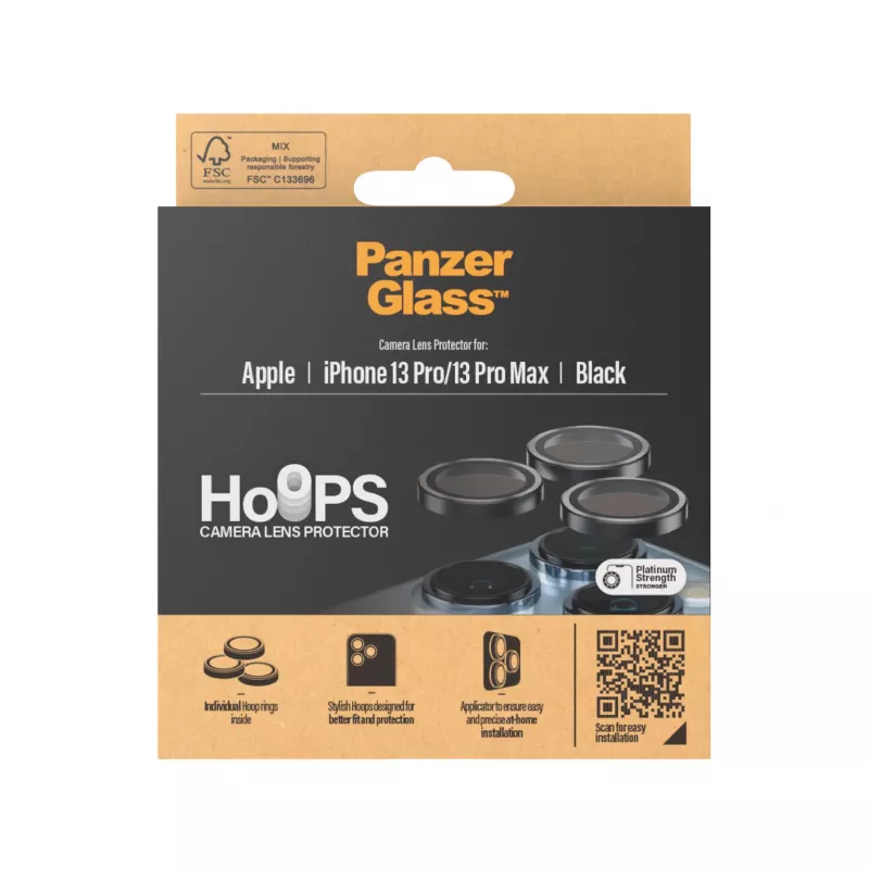 PanzerGlass Hoops cameralensbescherming voor iPhone 13 Pro 13 Pro Max zwart krasvast