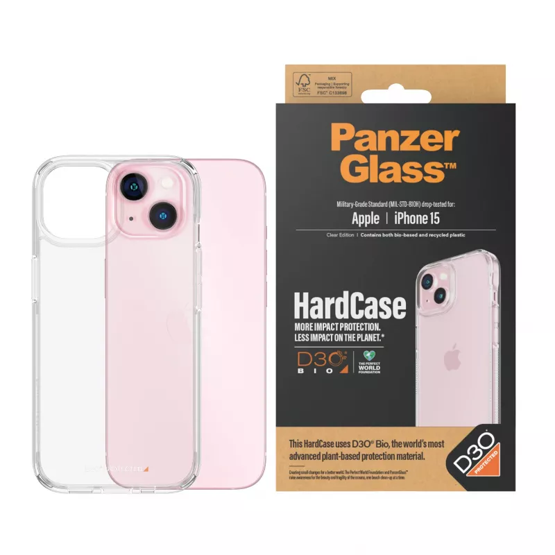 PanzerGlass® HardCase transparant met D3O® iPhone 15