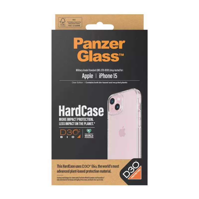 PanzerGlass® HardCase transparant met D3O® iPhone 15