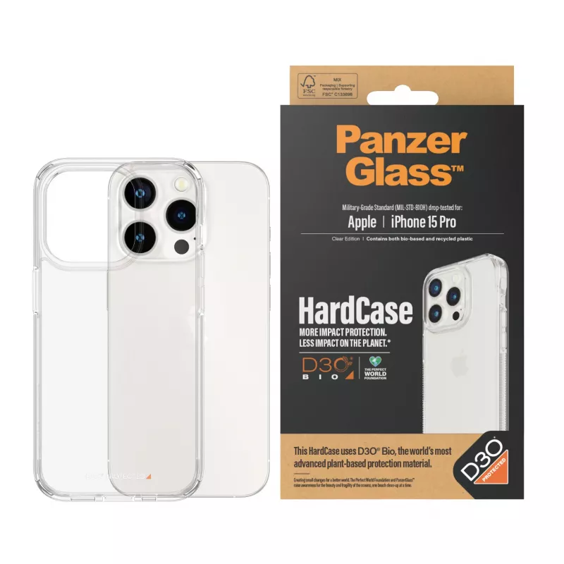 PanzerGlass® HardCase transparant met D3O® iPhone 15 Pro