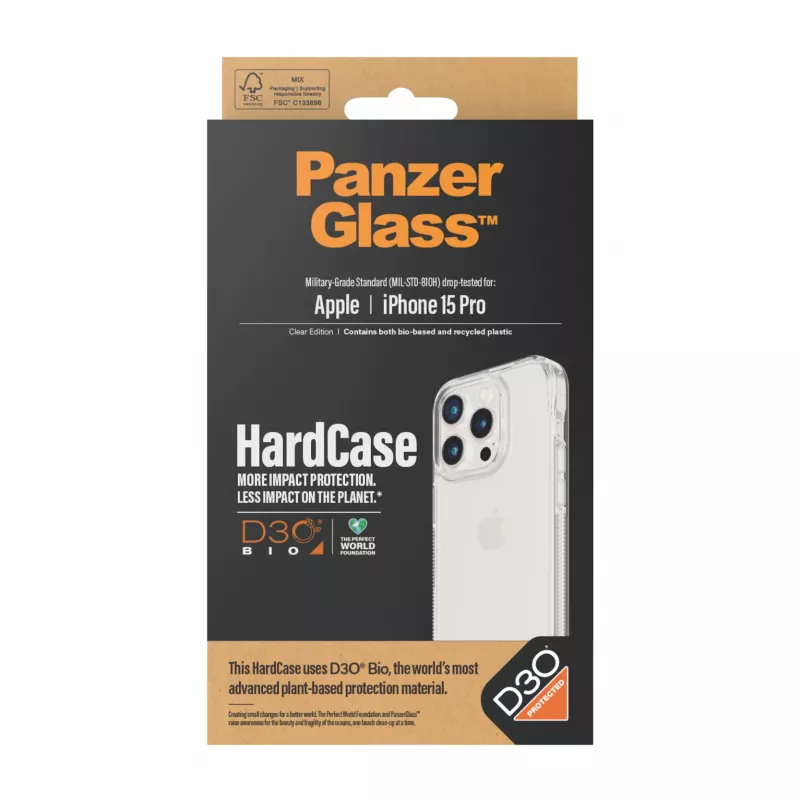 PanzerGlass® HardCase transparant met D3O® iPhone 15 Pro