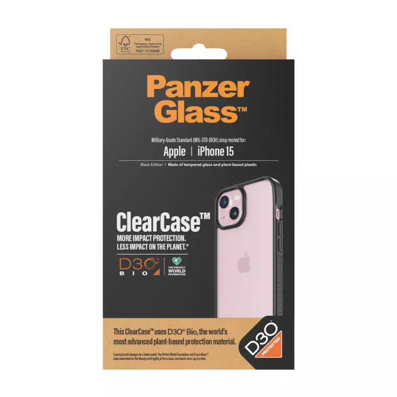 Hoes PanzerGlass ClearCase iPhone 15 D3O transparant