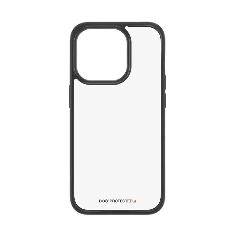 PanzerGlass ® ClearCase transparant met zwarte rand & D3O® voor iPhone 15 Pro