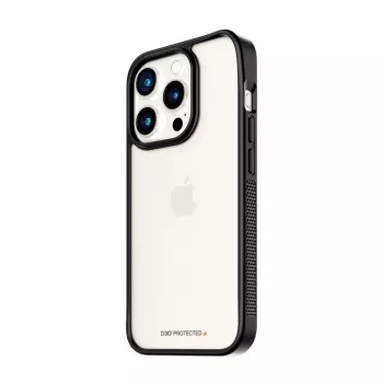 PanzerGlass ® ClearCase transparant met zwarte rand & D3O® voor iPhone 15 Pro