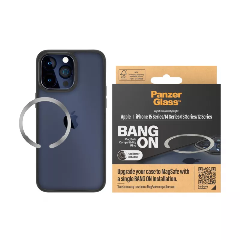 PanzerGlass Bang On MagSafe-compatibiliteitsring voor iPhone 12/13/14/15, transparant