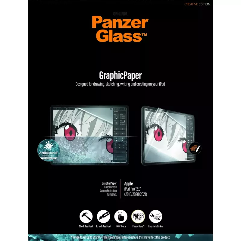 PanzerGlass ® GraphicPaper® beeldschermbeschermfolie iPad Pro 12,9'' (2018–2022) | ultrabrede pasvorm