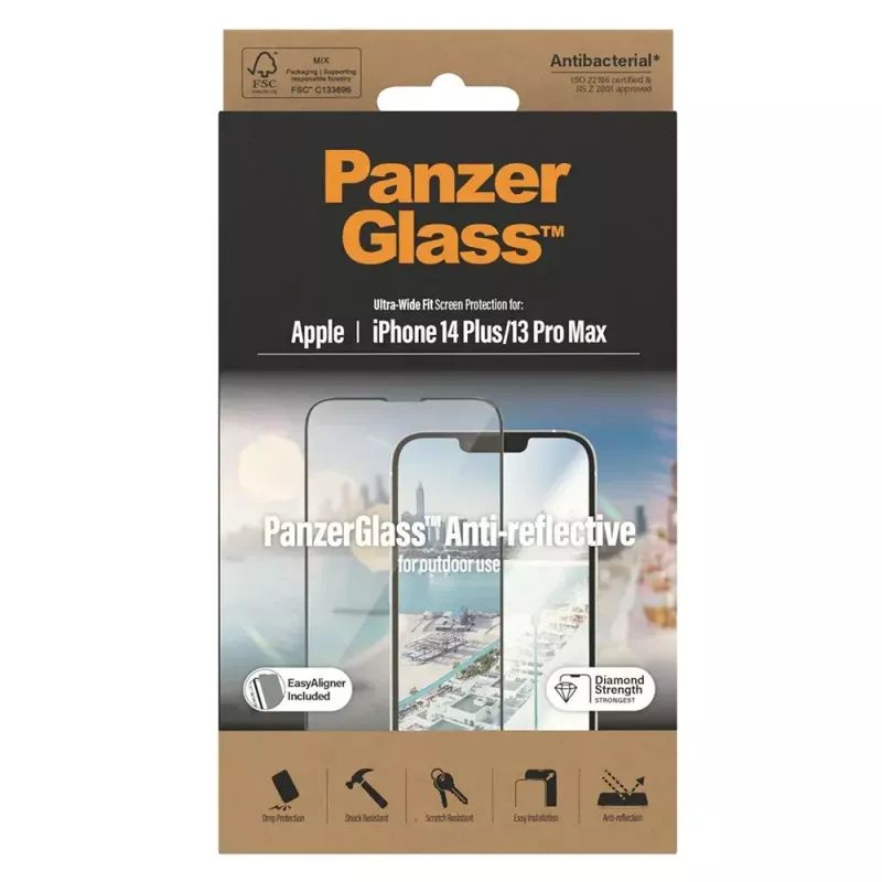 PanzerGlass ® antireflecterende beeldschermbescherming iPhone 14 Plus | 13 Pro Max | Ultra-Wide Fit met EasyAligner