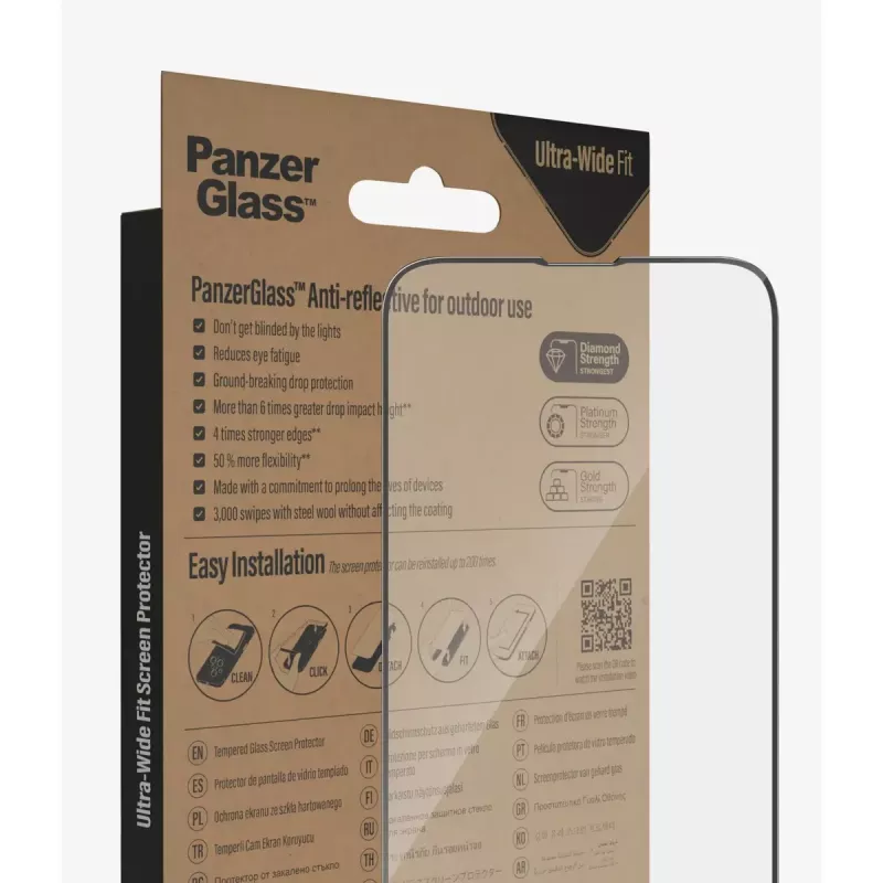 PanzerGlass ® antireflecterende beeldschermbescherming iPhone 14 Plus | 13 Pro Max | Ultra-Wide Fit met EasyAligner