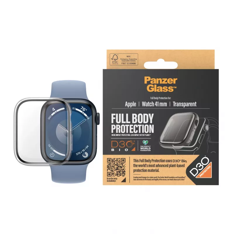 PanzerGlass displaybeschermfolie Full Body Apple Watch Series 9 41mm transparant