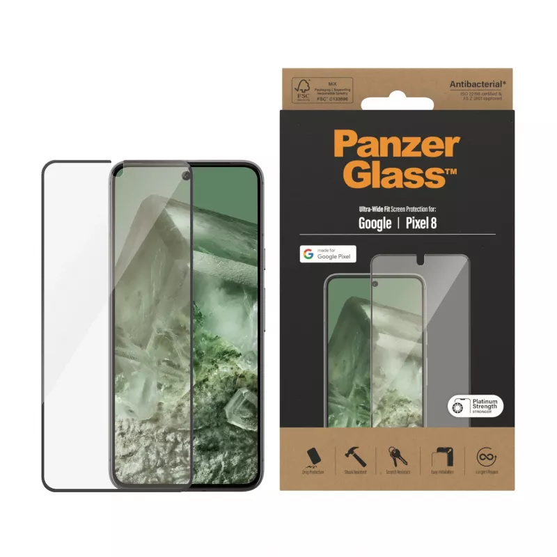 PanzerGlass® displaybescherming Google Pixel 8 | Ultra-Wide Fit