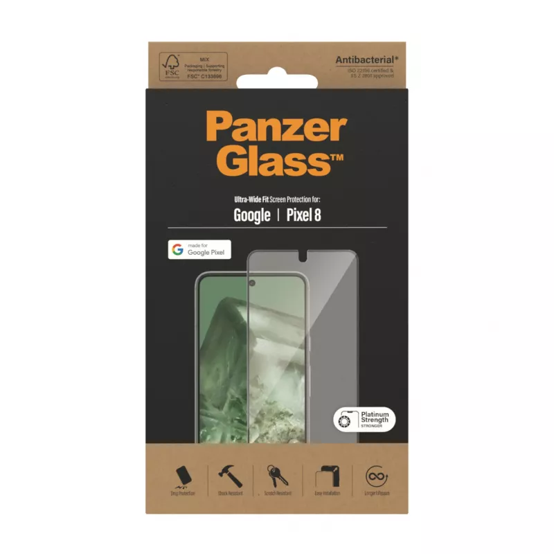PanzerGlass® displaybescherming Google Pixel 8 | Ultra-Wide Fit