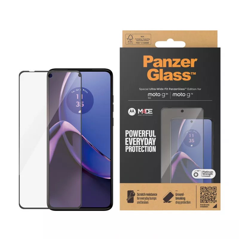 PanzerGlass ® displaybeschermfolie Motorola moto g84 | g72 | Ultra-Wide Fit