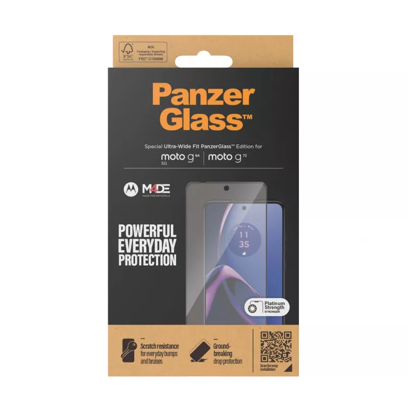 PanzerGlass ® displaybeschermfolie Motorola moto g84 | g72 | Ultra-Wide Fit
