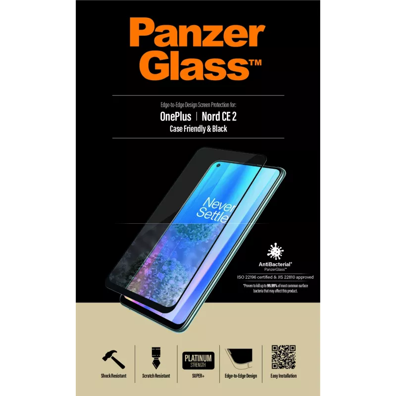 Schermbescherming PanzerGlass OnePlus Nord 2 CE krasvast stootvast antibacterieel