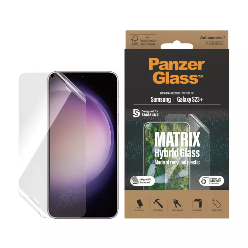 PanzerGlass ® ECO MATRIX screen protector Samsung Galaxy S23+ | Ultra-Wide pasvorm met AlignerKit