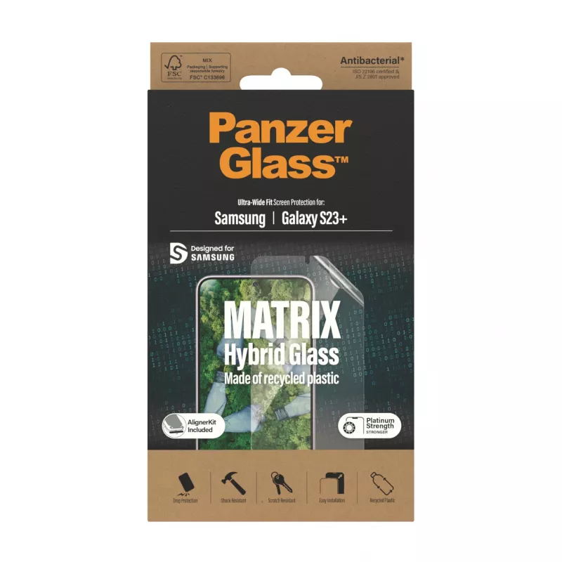 PanzerGlass ® ECO MATRIX screen protector Samsung Galaxy S23+ | Ultra-Wide pasvorm met AlignerKit