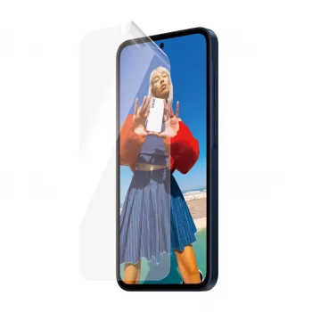 Schermbescherming PanzerGlass MATRIX met D3O voor Samsung Galaxy A35 5G — ultrabrede PET-folie, droge montage, 1 stk., transparant
