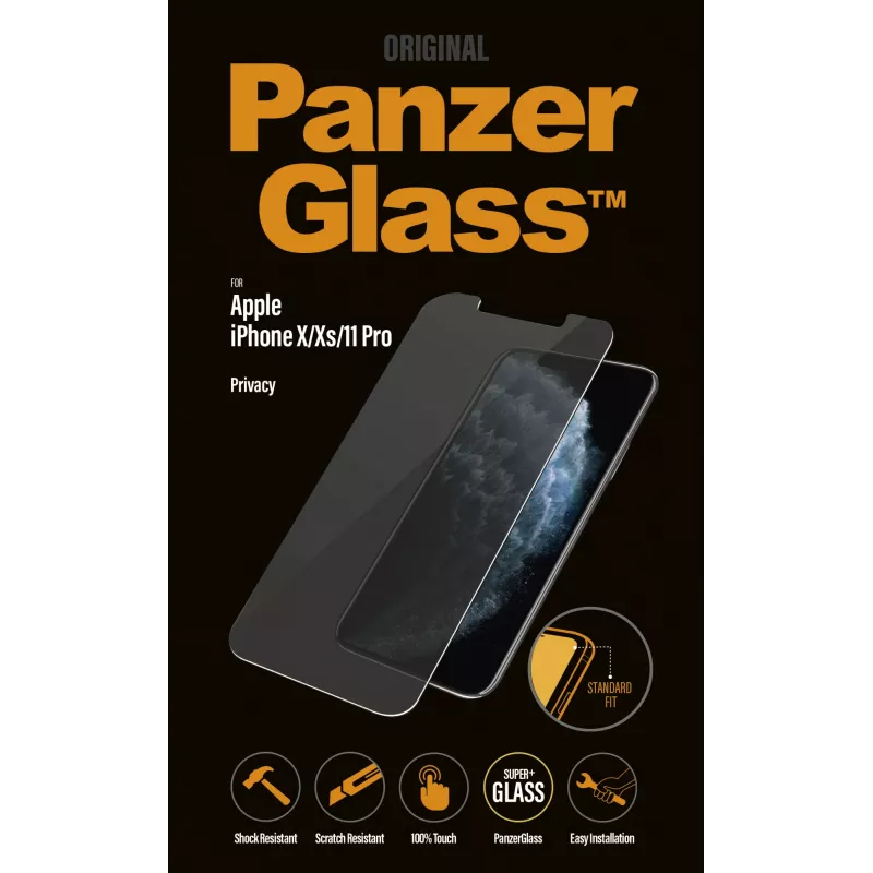 PanzerGlass ® privacy displaybeschermfolie iPhone 11 Pro | Xs | X | Standard Fit