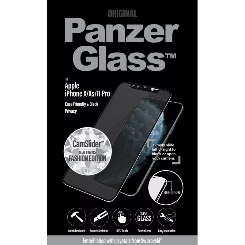PanzerGlass® privacy-displaybescherming iPhone 11 Pro | versierd met Swarovski®-kristallen | randloos