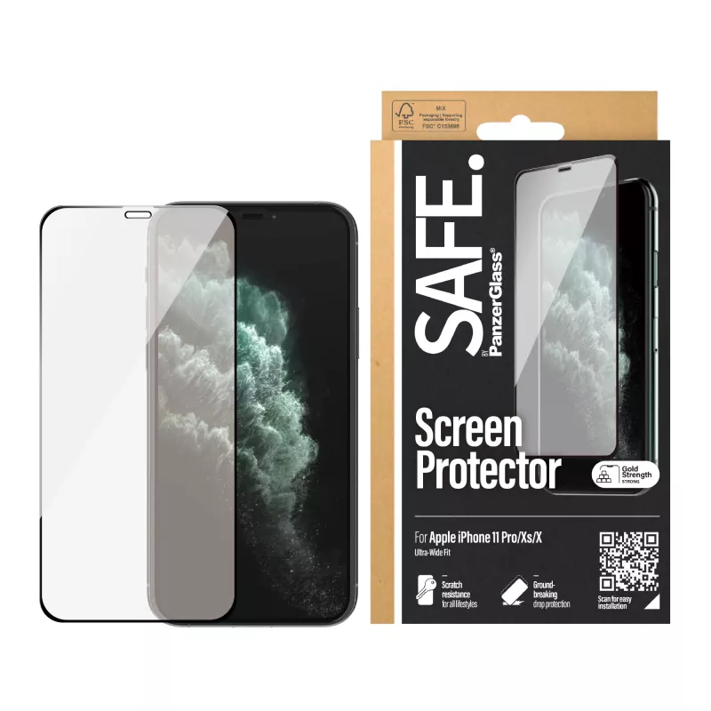PanzerGlass SAFE. by ® displaybescherming iPhone X | Xs | 11 Pro | rand-tot-rand