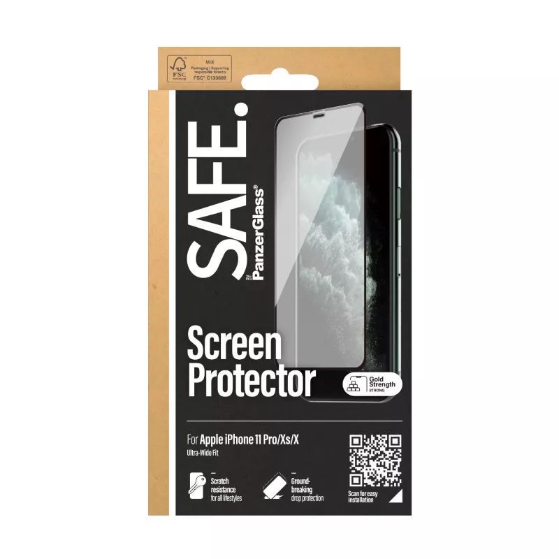 PanzerGlass SAFE. by ® displaybescherming iPhone X | Xs | 11 Pro | rand-tot-rand