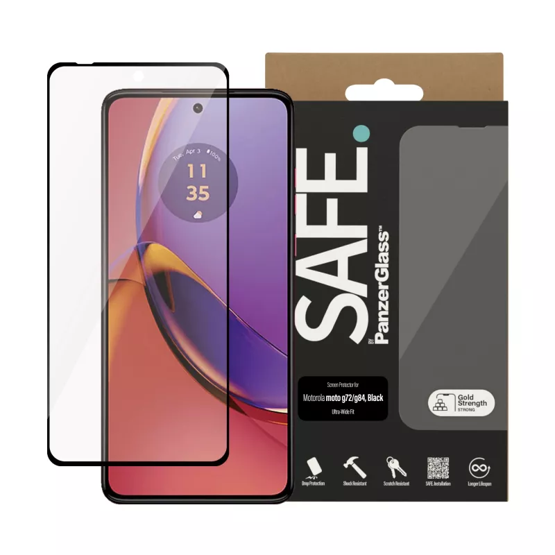 PanzerGlass SAFE. by ® displaybescherming Motorola MOTO G84 5G | G72 | Ultra-Wide Fit