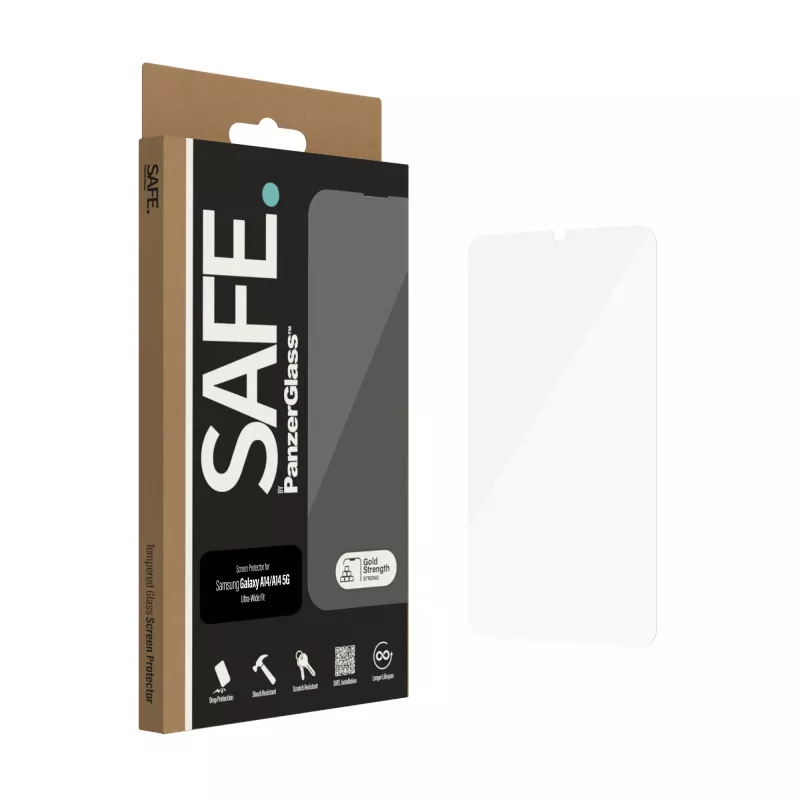 PanzerGlass SAFE. by ® displaybeschermfolie Samsung Galaxy A14 | A14 5G | Ultra-Wide Fit