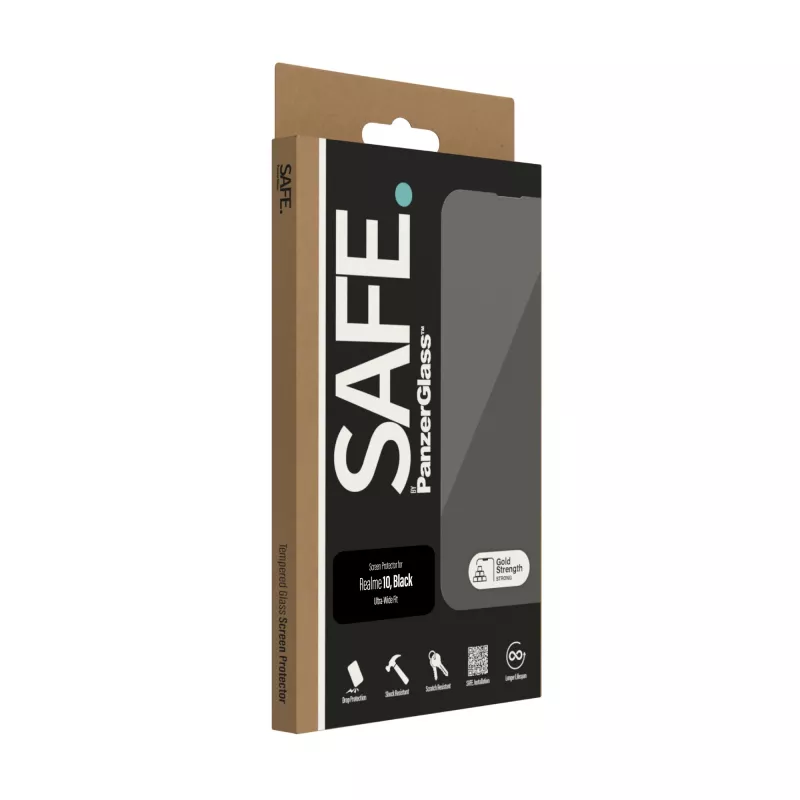 Gehard Panzerglas PanzerGlass SAFE voor Realme 10 — Ultra-Wide Fit, zwart