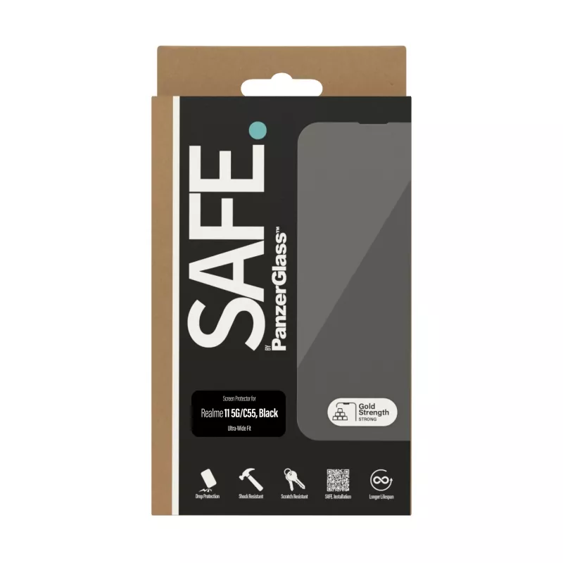 PanzerGlass SAFE. by ® displaybeschermfolie Realme 11 5G | C55 | Ultra-Wide Fit