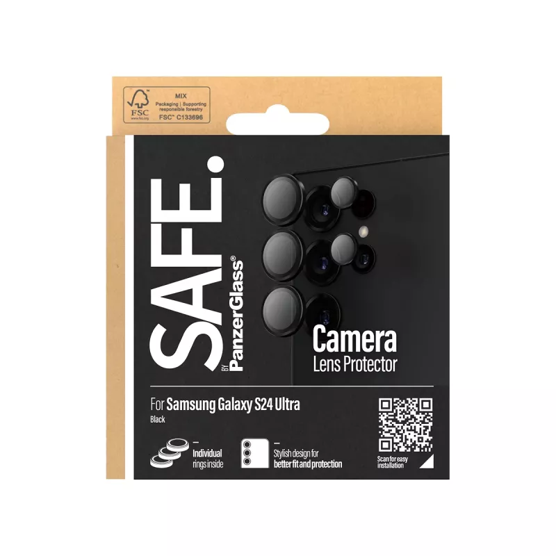 Camerabescherming PanzerGlass SAFE Samsung Galaxy S24 Ultra Zwart Krasvast Stootvast