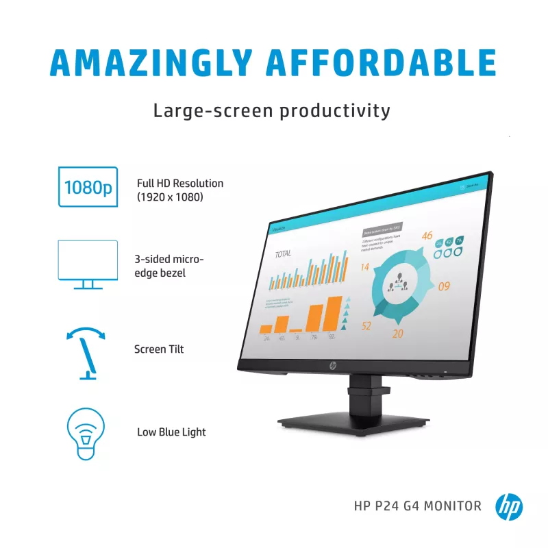 HP P-Series P24 G4 computermonitor 60,5 cm (23,8 inch) 1920 x 1080 pixels Full HD