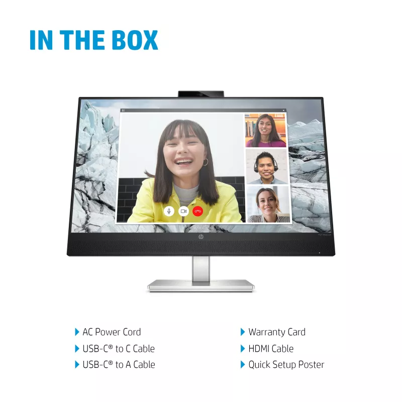 HP E27m G4 QHD USB-C conferentiemonitor computermonitor 68,6 cm (27 inch) 2560 x 1440 pixels Quad HD LCD zwart, zilver