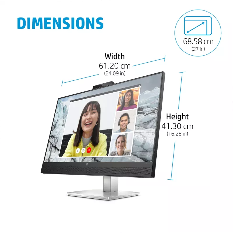 HP E27m G4 QHD USB-C conferentiemonitor computermonitor 68,6 cm (27 inch) 2560 x 1440 pixels Quad HD LCD zwart, zilver