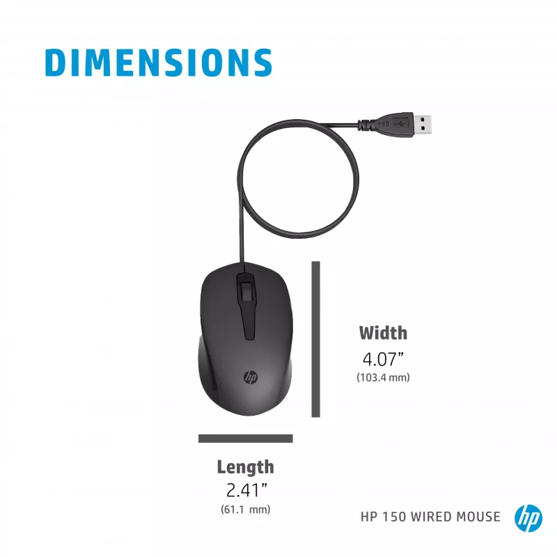 Muis HP 150 bedraad USB Type-A