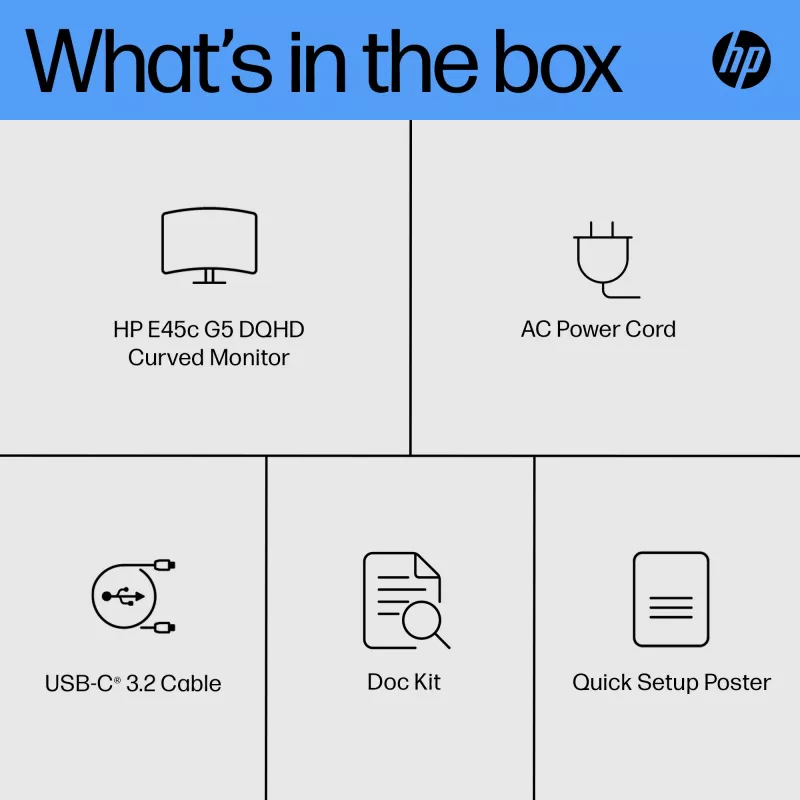 Monitor HP E45c G5 44,5 inch Dual QHD lcd 5120 x 1440