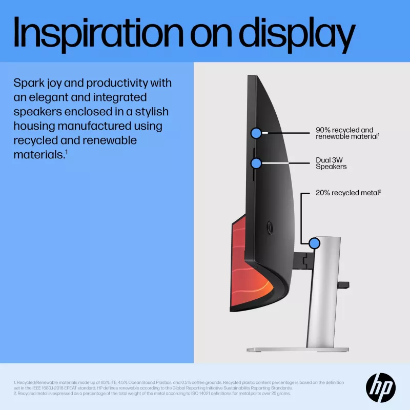 Monitor HP E45c G5 45 inch curved display LCD DQHD-resolutie