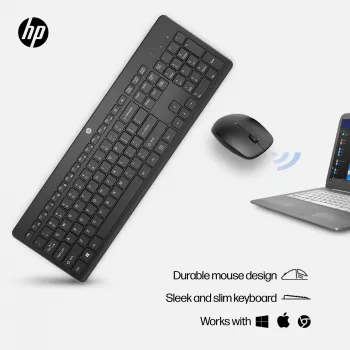HP 230 draadloze muis- en toetsenbordcombinatie, volledige grootte (100%), draadloos, RF Wireless, membraan, wit, muis inbegrepen