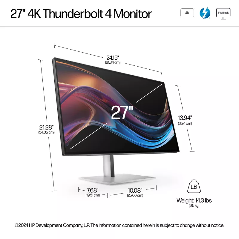HP Series 7 Pro 27 inch 4K Thunderbolt 4 monitor – 727pk
